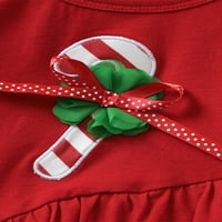 Seyurigaoka Toddler Božićne odjeće Candy Cane ruffles Tops + flare pantalone