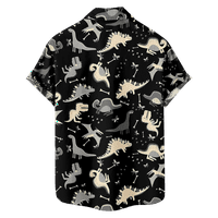 Fraigo muške havajske majice na kratkim rukavima Dinosaur Print Tropical casual gumb dolje Aloha košulje