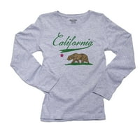 Kalifornija - u hladnom zelenom sa ikoničnom medvjeđem i zvezdom ženske majice dugih rukava