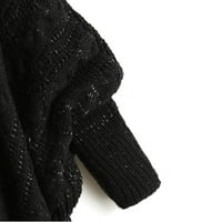 Žene Ležerne prilike za labave pletenje vrhovi kardigan kaput s rukavima topli džemper, crni