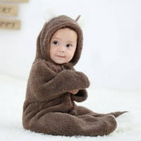 Novorođenče bebi medvjed toplo, fleece slatke unizne s kapuljačom Onceemes Misper kombinezon zimska