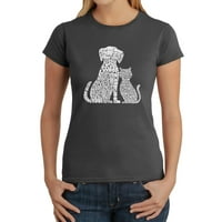 Majica za žensku riječ umjetnost - psi i mačke