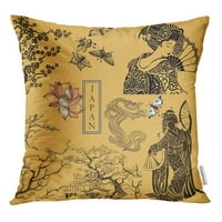 Tinta o ženi zmaj grafički grafički ptičji bacanje jastučnice za jastuk