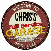 Chris's Full Service Garage 12 Okrugli metalni znak Man Cave Décor 200120037140