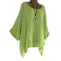 Ženski vrhovi vrat za čamac Ženska bluza Labavi košulje u boji Ljetni rukav Ljetni zeleni XL