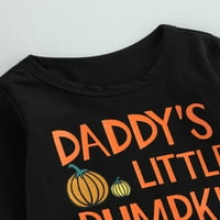 Toddler Baby Girl Halloween Outfits Pismo Ispišite majicu s dugim rukavima + pantalone od bundeve +