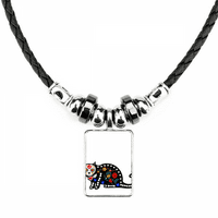 Crna mačka cvjetna kost Noć vještica teror ogrlica nakit
