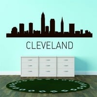 Zidni dizajn Cleveland Sjedinjene Američke Države Glavni grad Geografska karta Znamenitosti 15x45