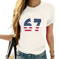 Broj Američka zalogaj za zastavu Ženska grafička majica sa jedinstvenim i modnim uzorkama - udoban