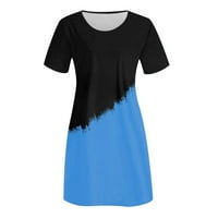 Casual maxi haljina ugrađena haljina A-line Regularni kratki rukav tiskani svijetlo plavi m