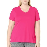 Ženski bluze Ženska modna casual bluza plus veličina Slijeđena majica V-izrez kratki rukav Top Hot Pink