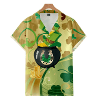 FNYKO HAVAJSKI DAN ST. PATRICK-ov dan Zeleni tiskani ležerni majica kratkih rukava na havajske košulje