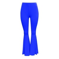 Sirena ruffle flare hlače za žene visoke struk zvoni na dnu joge hlače gamaše modne rastezljive opreme