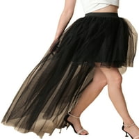 Glonme Ladies suknje za suknje visoke mahove tutu suknje Swing Ljetni Boho labavi ruff crna jedna veličina