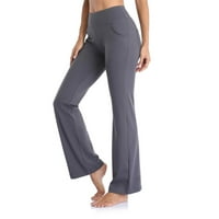 LISINTTOOL joga hlače za žene joga hlače visoki struk bageri ravne noge sportske pantalone pantalone