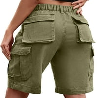 Niveer žene Bermuda Hot Hlače Mid Stvar Mini pant Solid Boja Teretna kratke hlače Baggy dno Dugme Vojska