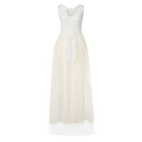 Eczipvz matural haljina ženska plus veličina tropskog kratkih rukava V izrez Linijska bljeskala haljina bijela, 5xl