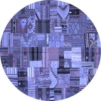 Ahgly Company u zatvorenom okruglim patchwork plavim prijelaznim prostirkama, 6 'okruglica