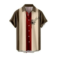Majica s dugim rukavima muške ljetne havajske casual labave glazbene košulje za ispis odvojite košulju