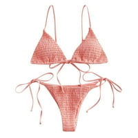 Amlbb bikini setovi za žene Dvije kupaćim kostima Žene Potaknite visoki rez čipkani gudački gudački