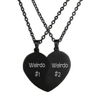 Priručnik ogrlice ogrlica za prijateljstvo Valentines Day Pokloni Split Heart ogrlica Weirdo Weirdo