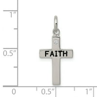 Čvrsta srebrna vjera i CZ kubični cirkonijski vintage antikviteti križ Privjesak