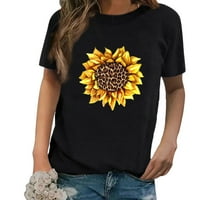 Amtdh Ženske majice Teen Girls TEE Plus Veličina T majice za žene Sunflower Graphic Pulover kratki rukav