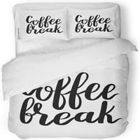 Posteljina Crna izreka izreka za kafu O kolekciji natpis na bijelom kafe vrpcom veličine prekrivača sa jastukom za kućnu posteljinu ukras u sobi