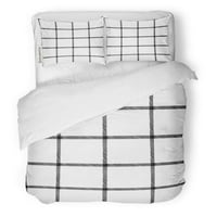 Posteljina set uzorak prozorPane skica plairana crna CAD Provjeri crtanje ravne dvostruke veličine prekrivača sa jastukom za kućnu posteljinu ukras u sobi