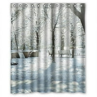 Mohome Snow Park Scenografija Sto Tree Romantični tuš za zavjese Vodootporna poliesterska tkanina za tuširanje