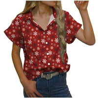 Ženska božićna porodična majica Jesen odjeća Ogrlica od poklopca Božićno majica vino l