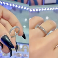 Nakit za žene Prstenovi Cijeli dijamant Tri reda Zirkonijski prsten za žene Jednostavni modni nakit Popularni dodaci Holiday Poklon za suprugu Slatki prsten Trendi nakit za nju