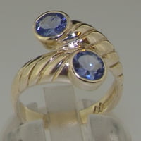 Britanci napravio je 9k bijeli zlatni prirodni tanzanit ženski prsten žena - Opcije veličine - 10. -