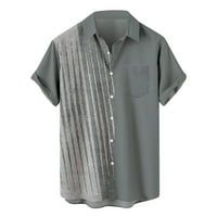 Košulje za muškarce Čišćenje Muška štampano uzorak Ležerne modne rever kratkih rukava bluza s bluzom