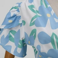 Obučene suknje i haljine - tiskani maxi haljina za mršavljenje Home Holiday ženske suknje plave veličine xxxl