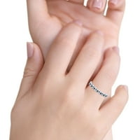 Spuštanja atraktivne vječne zaobljene oksidirane zvijezde prstenaste prsten Sterling srebrne veličine 4