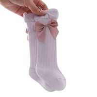 JKERTHER Girl Solid Bool Socks Prozračne čarape za dugu cijev s velikim dekorom za proljev jesen