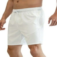 Ljetna muška vježba Fitness Sportski trkeći kratke hlače Čvrsta boja odjeća elastična struka s džepovima