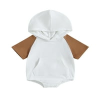 Eyicmarn Baby Dimper, Contrast s kapuljačom s kapuljačom s kratkim rukavima, ljetna odjeća za dječake