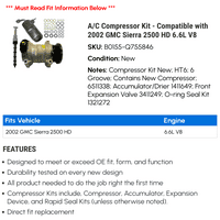 C Kompresor komplet - kompatibilan sa GMC Sierra HD 6.6L V8