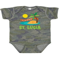 Inktastic I Love St Lucia Poklon Baby Boy ili Baby Girl Bodysuit