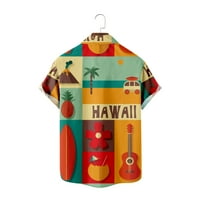 Muška cvijeća košulja Havajska gornja casual gumba niz majicu kratkih rukava