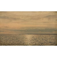 Amaldus Nielsen Crni moderni uokvireni muzej Art Print pod nazivom - Sun ogledalo, kitovi