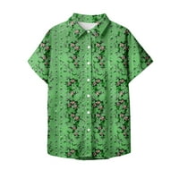 Apepal ženski majica na havajskom stilu ljetni gumb dolje slobodno cvjetni print vrhovi bluza na plaži Dame kratkih rukava Business Tunika Majica Green XL