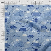 Onuone pamuk poplin srednje plava tkanina dječja tkanina za šivanje tiskane ploče za obrtnog dvorišta