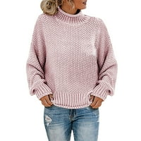 Chunky Turtleneck džemperi za žene zimsko toplo s dugim rukavima pletene pulover Duks casual labavo