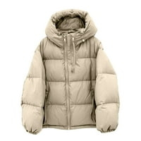 Šumport Ženski zimski dugi rukav zip puffer jakna s kapuljačom džepovi za jaknu Baggy kratki dolje vanjski