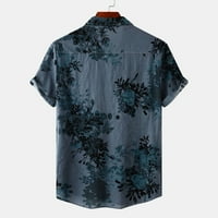 CLlios Havajske košulje za muškarce Ljetna tropska majica uzorka Casual majica kratkih rukava dole velike i visoke aloha majice za odmor za odmor