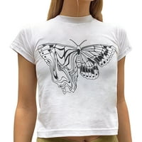 Sunloudy Women Ljetna casual majica, odrasli leptir Ispiši pulover okruglog vrata kratkih rukava