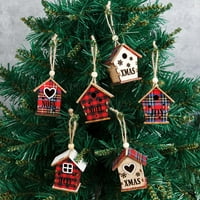 Božićni ukrasi Božićna kuća Drvena kuća Privjesak ukras Božić